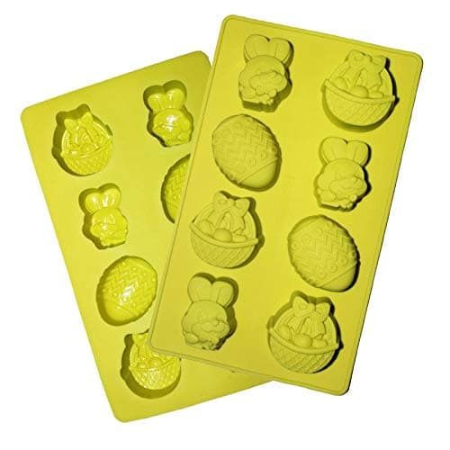 JADES Rabbit, Egg, Basket, All Easter Theme Silicon Chocolate Mold Blue