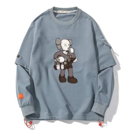 Sweatshirt Kaws Crew Neck Jumpers Patterned Outdoor Unisex Pullover B-M