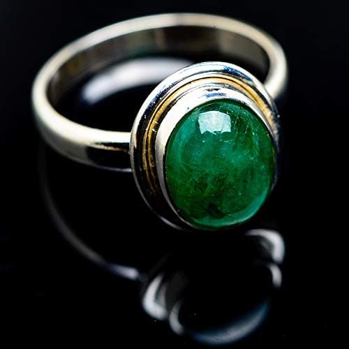 Co Emerald 925 Sterling Silver Ring Size 8.5 - Handmade Jewelry, Bohemian, Vintage RING974475