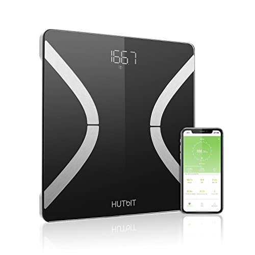 Body Fat Scale, Smart Wireless Digital Bathroom Bmi Weight Scale, Body Composition Analyzer Health Monitor with Tempered Glass Platform Large Digital Backlit LCD with Smartphone App - 400lbs