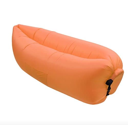 Mr.B Waterproof Inflatable Lounge Couch, Hammock Air Sofa, Heavy Duty Nylon Fabric Air Filled Bag, Ideal Gift for Indoor or Outdoor Camping, Festival Hangout. Extra Securing Stake (Orange)
