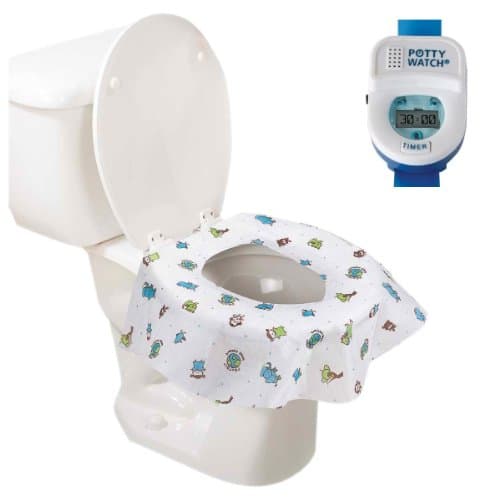 Potty Watch Potty Training Timer, Blue with Potty Protectors, 20 Pack