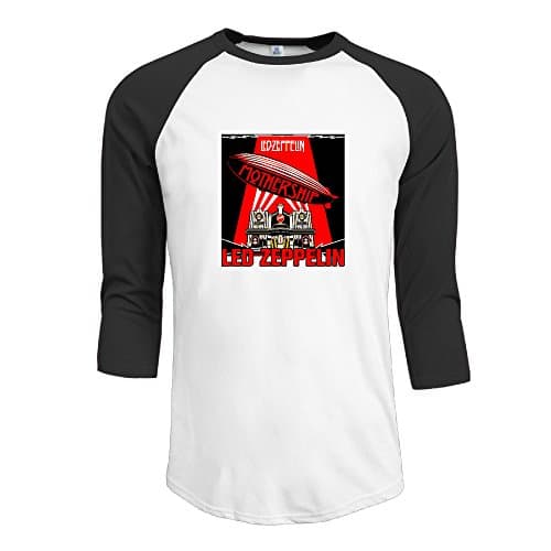 Mothership Compilation -Led Zeppelin Men Plain Raglan T Shirt 3/4 Sleeve Black