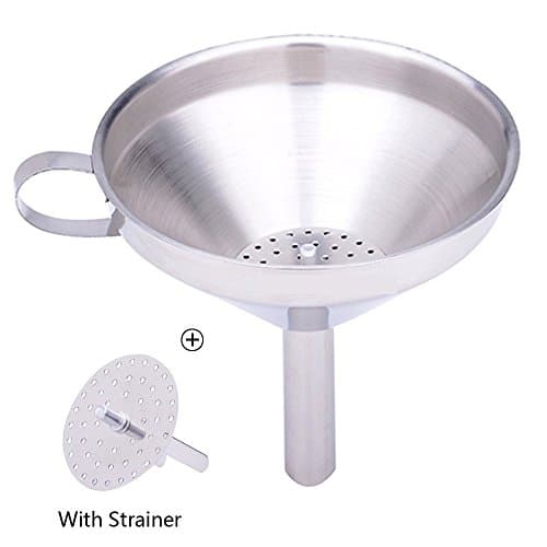 Stainless Steel Kitchen Funnel with Removable Strainer,Filter for Essential,Cooking Oils, Flask Funnel for Transferring of Liquid, Fluid, Dry Ingredients & Powder,5- Inch,Silver