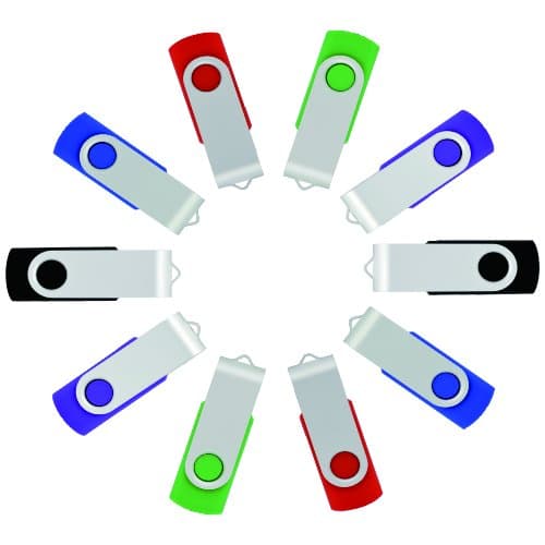 JOIOT 8GB USB 2.0 Flash Drive with 5 Lanyards, Pack of 10, 5 Colors