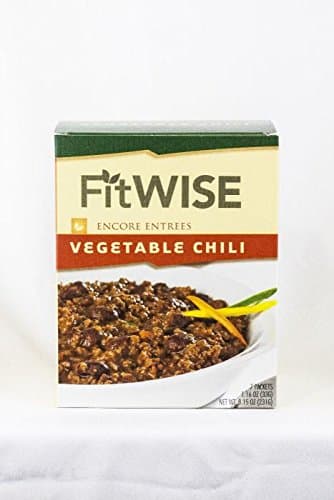 Fit Wise Encore Entrees - High Protein Diet Dinner - Vegetable Chili - 15g Protein - Low Calorie 100 Calories - LOW Sugar 1 Gram - Low Fat 1 Grams- 7/Box (1.16 OZ Net Weight 8.15 OZ)