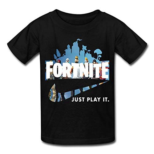 Deplle Youth 3D Pattern Printed Fort-nite Just Play It Short Sleeve T-Shirts Kids Casual Tees