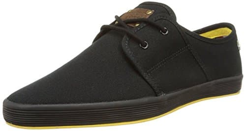 Fish n Chips By Base London Spam 2 Black White Canvas Mens Trainers Shoes -11