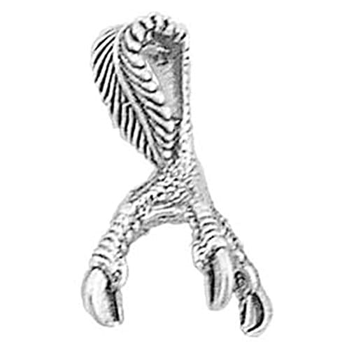 925 Sterling Silver Classic Eagle Bird Claw Talons with Feathers Charm for Bracelet/Necklace