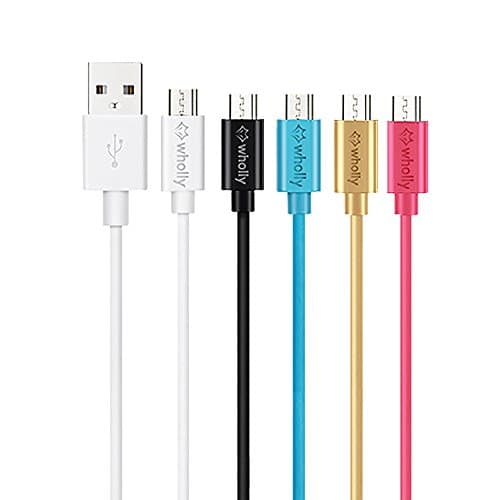 Wholly Micro USB Cable,High Speed USB 2.0 A Male to Micro B Sync and Charge Cables for Android, Samsung S6 S7, HTC, Motorola, Nokia, External Battery, Power Bank and More (Pink(4ft))
