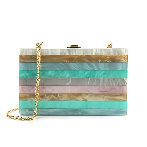 WUHX Marble Pattern High-End Dinner Bag Cheongsam Evening Bag Acrylic Portable Luxury Evening Dress Bag Ladies Party Chain Stitching Handbag