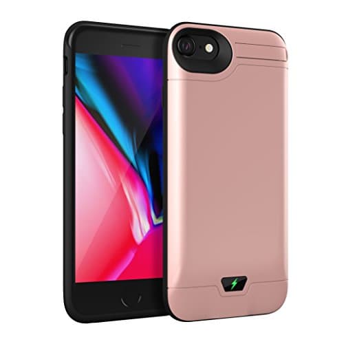 8000mAh iPhone 6 Plus / 6S Plus Battery Case,AUYOO Extended Rechargeable Backup Charging Case Protective Power Bank with Kickstand for iPhone 6+ / 6S+(5.5Inch)- Rose Gold