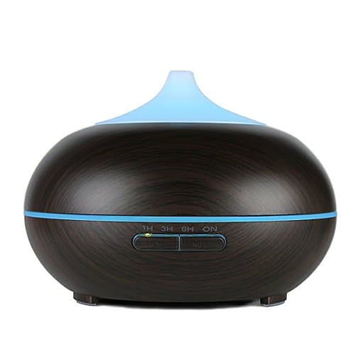 YIKUN Aromatherapy Essential Oil Diffuser, 300ml Ultrasonic Cool Mist Whisper-Quiet Humidifier with Color LED Lights Changing Waterless Auto Shut-Off for Spa ,Baby Room,,Etc (Black)