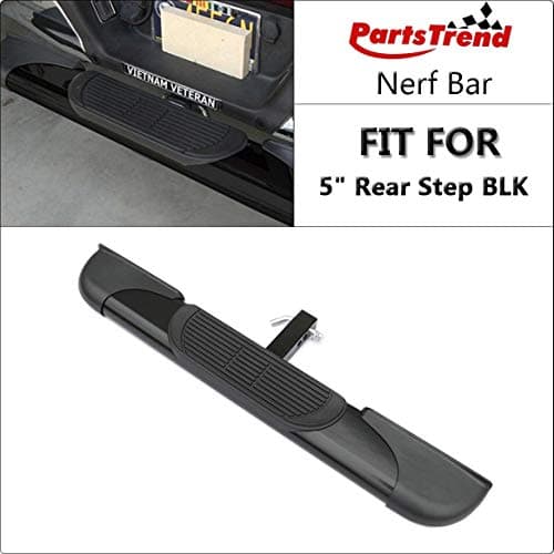 PartsTrend 5" Universal Rear Hitch Step fits cabs with 2" Receiver Side Steps Nerf Bars