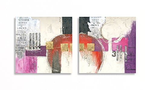 HLJ ART 2 Panel Modern Abstract Picture Canvas Print Artwork Paintings for Living Room and Home Décor Gift Idea Framed Art(Wood Framed)