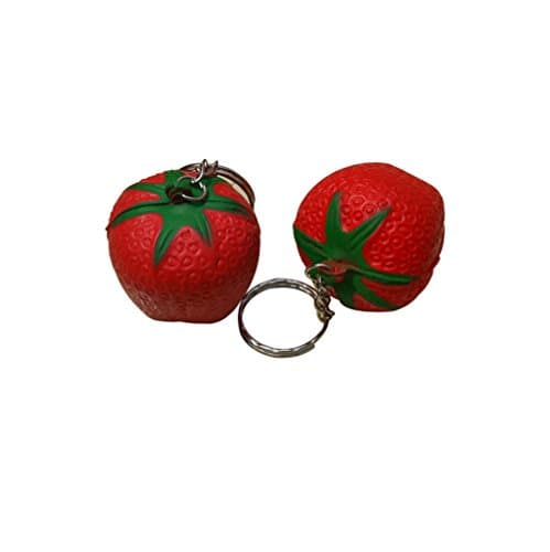 Strawberry Fruit Soft PU Foam Keychain Key Chain Key Ring Bag Hanging Ornament Decoration Commercial Pendant,Pack of 2