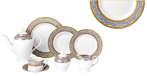 Bavaria, 45 Piece Dinnerware Set, Service for 8 Fine China Kitchen Dinning Dishes Including Teapot and 8 Coffee Cups