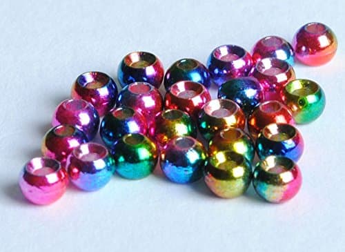 Tungsten Beads for Fly Tying - 25 Pack (Rainbow, 1.5 mm (1/16"))