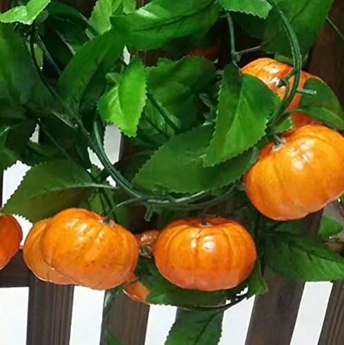 Yanxi 5Pcs Creative Simulation Evergreen Fruit Cane Garden Wedding Party Decorations (Pumpkin)