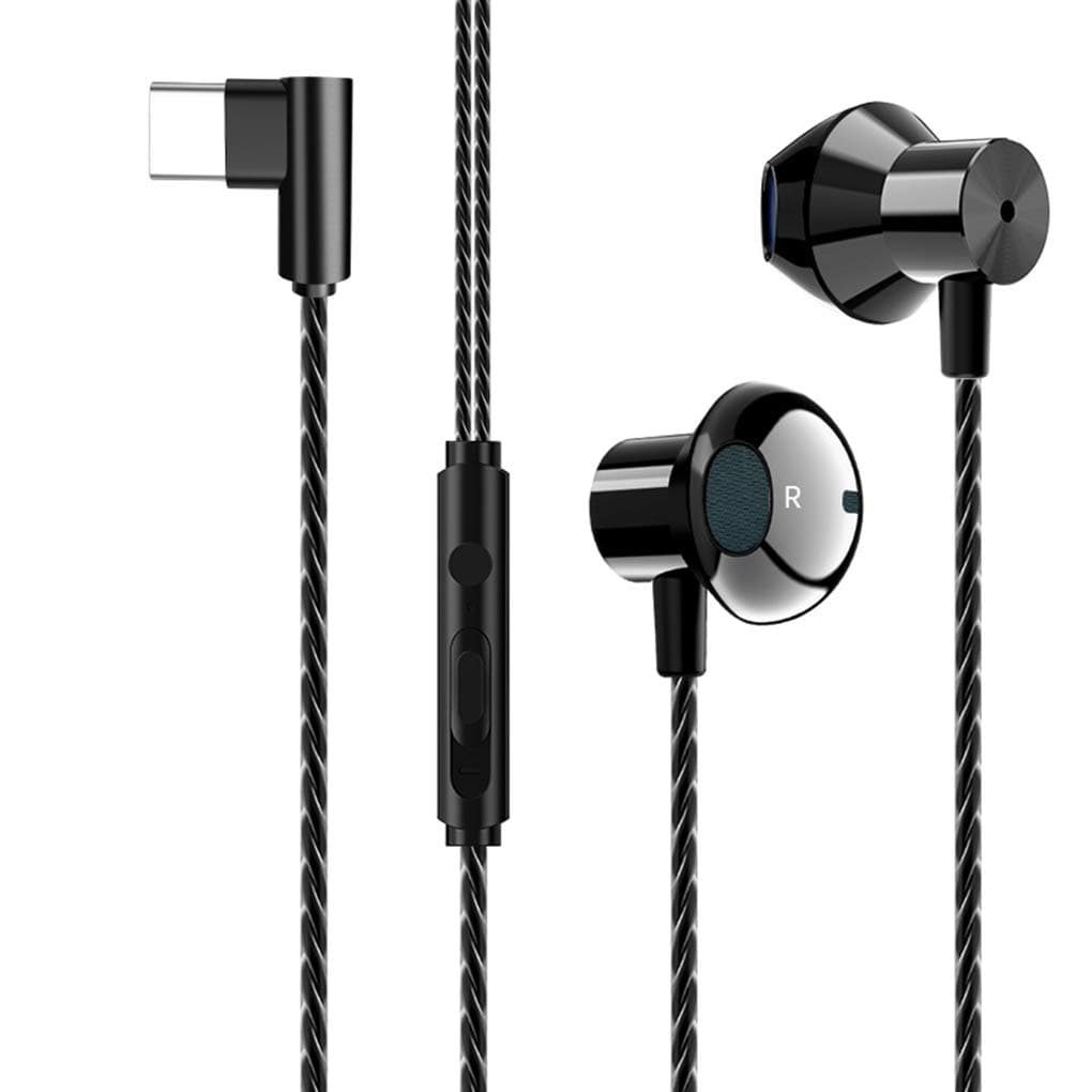 Deinbe Mobile Phone Wire Control Type-c Earphone Earbuds Cellphone In-ear Type Wired Headphone Gaming Headset