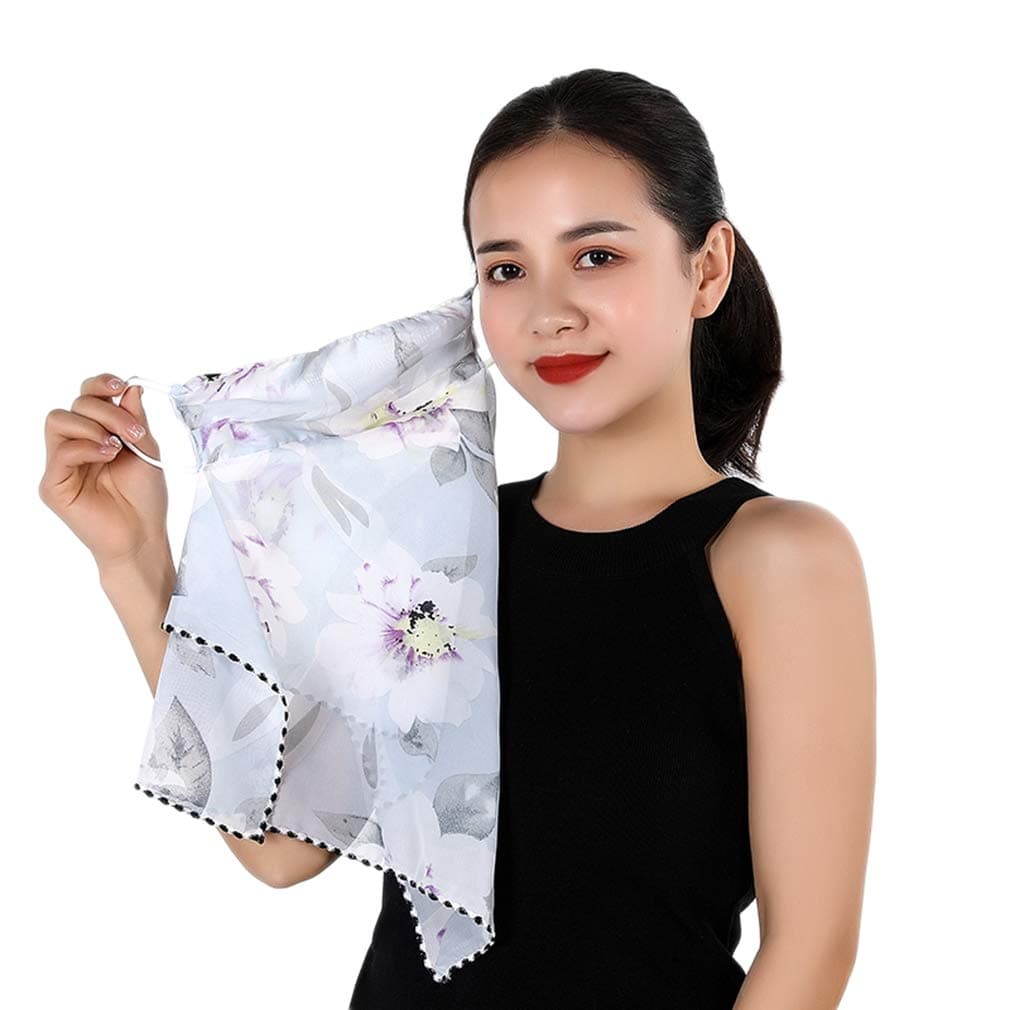 Xiang Ru Light Weight Ear Hanging Thin Sunscreen Mesh Scarf Breathable Soft Quick Dry Sun Block for Women