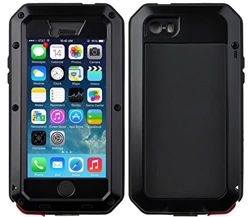 iPhone 8 Plus Case, Purpplex Full Body Protective Shockproof Dustproof Waterproof Luxury Aluminum Alloy Metal Gorilla Glass Cover Case for Apple iPhone 8 Plus / iPhone 7 Plus - Black