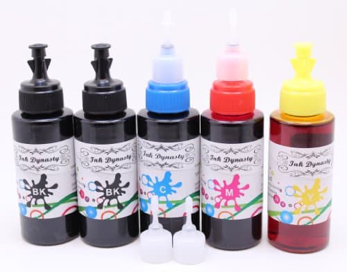 Ink Dynasty 500ML UV Resistant Dye Ink Refill Kit for Refillable cartridge Brother LC12 LC17 LC71 LC73 LC75 CIS CISS - Black, Cyan, Magenta, Yellow