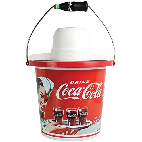 Retro Coke Art Coca-Cola Ice 4 Quart Cream Maker w/ Powerful Electric Motor