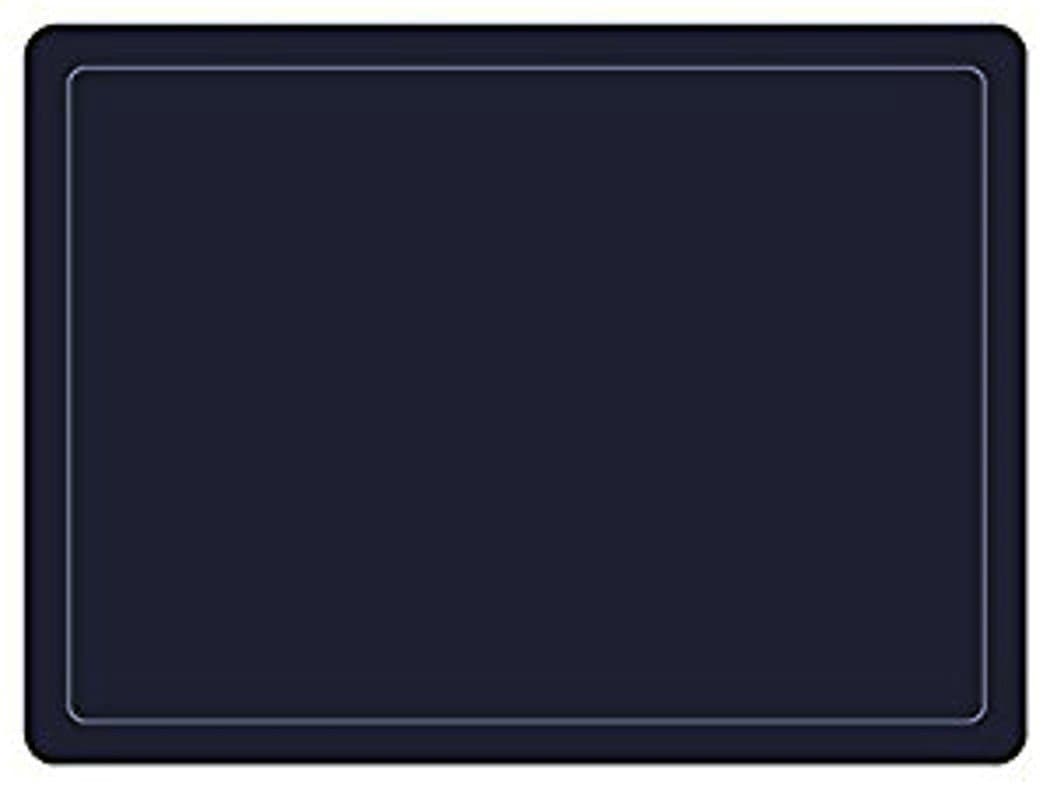 Cala Home 4 Premium Hardboard Placemats Table Mats, Navy with Silver Border