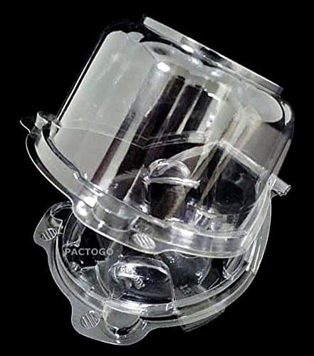 Lindar Large Clear Plastic Single Individual Serve Gourmet Cupcake Container 5 x 5 x 3 (Pack of 25)