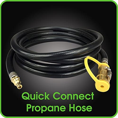 Quick Connect Propane Hose 10 FT Heavy Duty Brass Connector - RV Camper BBQ Grill Hose Connection - Easy TO Use From Grill Doc