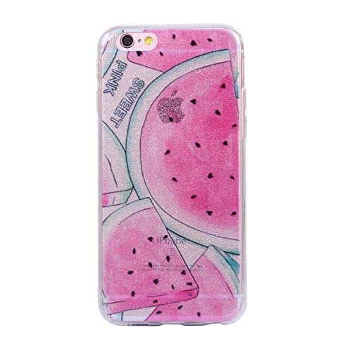 HeBan Luxury Bling Bling Glitter Sparkle Designer Case Shockproof Shining Fashion Style Back Cover for Apple IPhone 6 6S Plus - Fruit Watermelon