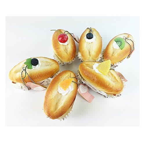 Japanese Scented Fruit Bread Squishy Key Chain Bag Accessories 1pc (Random)
