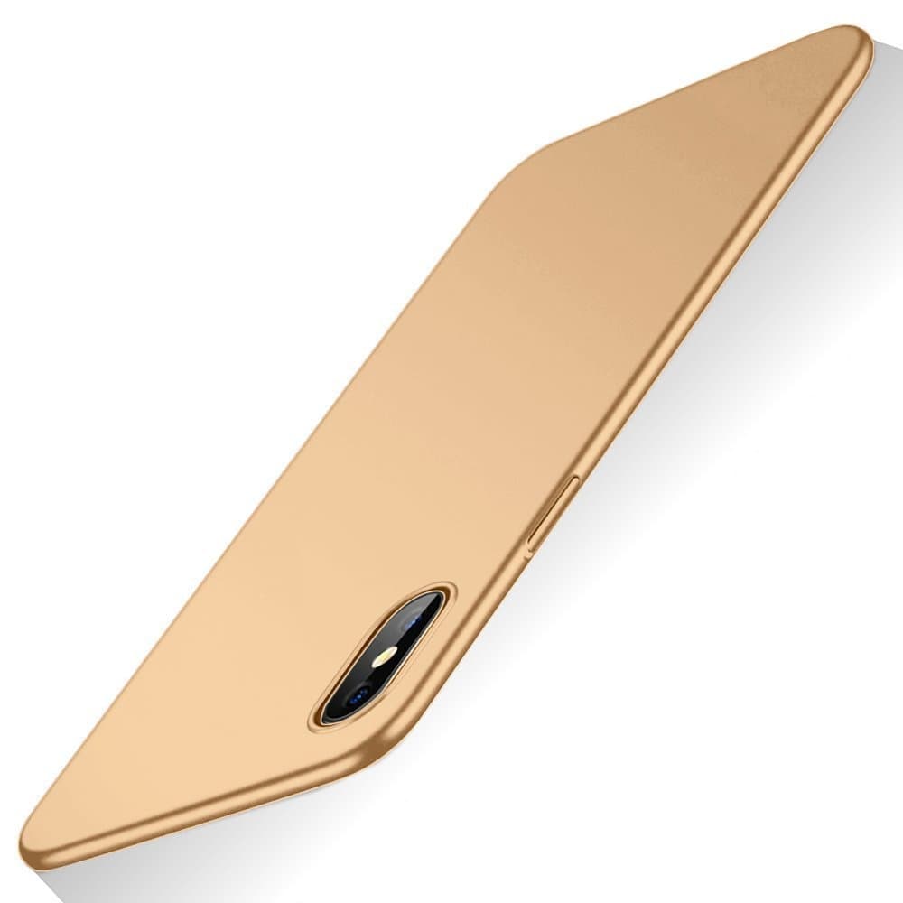 iPhone X Case, NXET® Thin Sleek Fully Protective (Naked Phone Texture) Matt Finish Hard Case Cover for iPhone X (Gold)