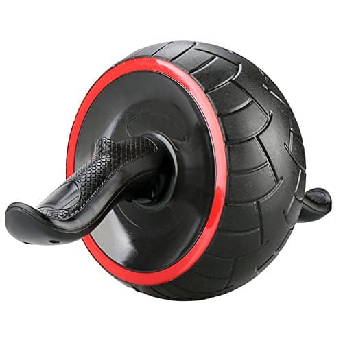 Dual Ab Roller Exercise Wheel & Thick Knee Pad The Perfect Fitness Exerciser – Portable Abdominal Workout Equipment with Soft Foam Handles - Great Core Exerciser For Men and Women - Home Gym Set 096,B