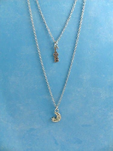 Gamma Phi Beta Lavaliere Crescent Moon Greek Letter Double Chain Layered Sorority Charm Necklace OFFICIALLY LICENSED PRODUCT