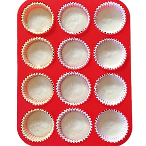 Ikevan 1x 12 Cup Silicone Muffin Cupcake Baking Pan Non Stick Dishwasher Microwave Safe