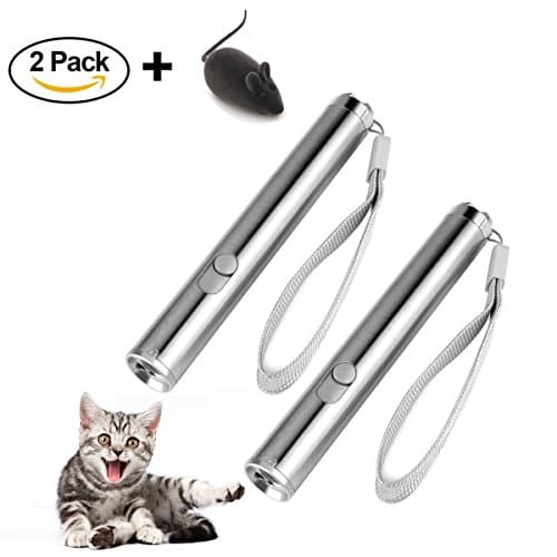 Can be used for bicycle lights, night vision lights, convenient mini practical,Cat Toys,Interactive Light Toys for Cats and Dogs,2 in 1 Function Red Light/LED Flashlight,Pet Chaser Toys for Exercise(2 pack)