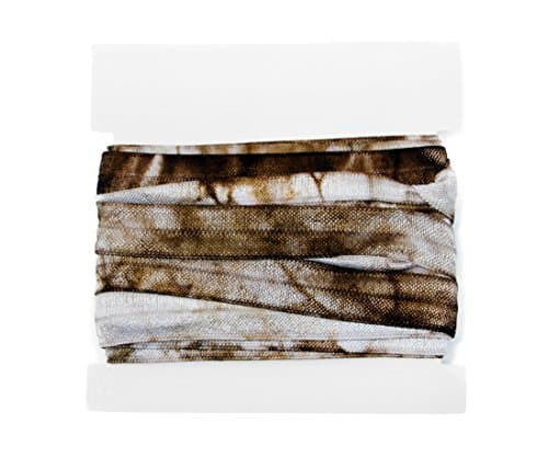 Tie Dyed Fold Over Elastic 5/8th Inch - 5 yard FOE Bundle - Tan/Brown