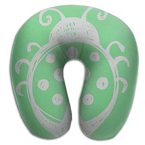 Lesi Yes U Shaped Neck Pillow Memory Foam Soft Cute Ladybug Indoor Outdoor Travel Airplane Car Office School