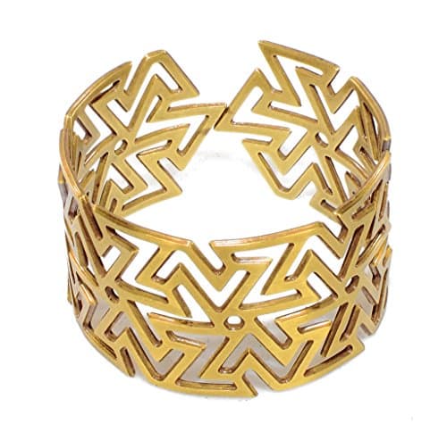 Unisex Gold Plated Adjustable Cuff Bracelet Ninja Throwing Star Bangle Laser Cut Geometric Anime Shuriken