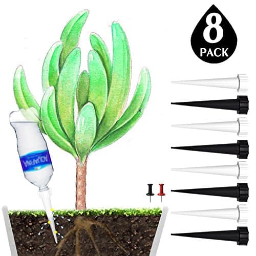 DCZTELG Plant Waterer Spikes Devices System-Automatic Drip Irrigation Watering Care Your Flower Travel Forgetting Potted Plants Black&White (8)