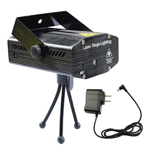 KAPATA LED Projector Strobe Flash Holographic Disco Party Lighting Stage Light Mini Portable Voice-activated Version with Tripod