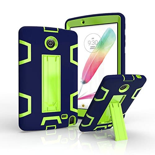 LG G Pad 2 8.0" Case,LG G Pad F 8.0" Case,HAPPIG0 Three Layer Armor Defender Full Body Protective Case with Kickstand Cover for LG G Pad II 8.0"/G Pad F 8.0"(V498)(Navy/Fluorescent green)