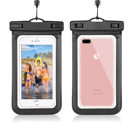 Universal Waterproof Case CellPhone Dry Bag Pouch for iPhone 7 / 7 Plus / 6s / 6s Plus, SE 5S, Galaxy S7, S6 Note 5 4, HTC LG Sony Nokia Motorola up to 6.0" diagonal (Black)