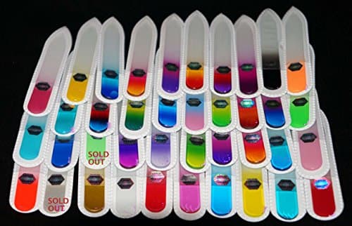 Authentic Patented Multicolor Czech Glass Nail File Two Sided 90mm 3.54in 1pc
