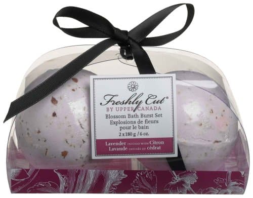 Upper Canada Soap & Candle Blossom Bath Burst Set Lavender & Citron, Two 6-Ounce Fizzies (Pack of 2)