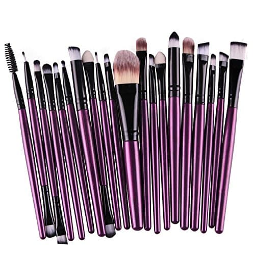 20Pcs/Sets 2017 New Eye Shadow Foundation Eyebrow Lip Brush Base Makeup Brushes Tool Perple