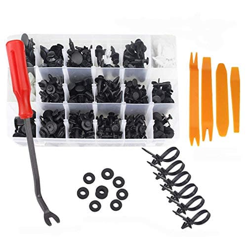 WeiMeet 445 PCS Car Push Retainer Clips Kit Universal Plastic Fasteners Set - 18 Sizes Auto Push Pin Rivets Set -Door Trim Panel Clips For GM Ford Toyota Honda Chrysler (445PCS)