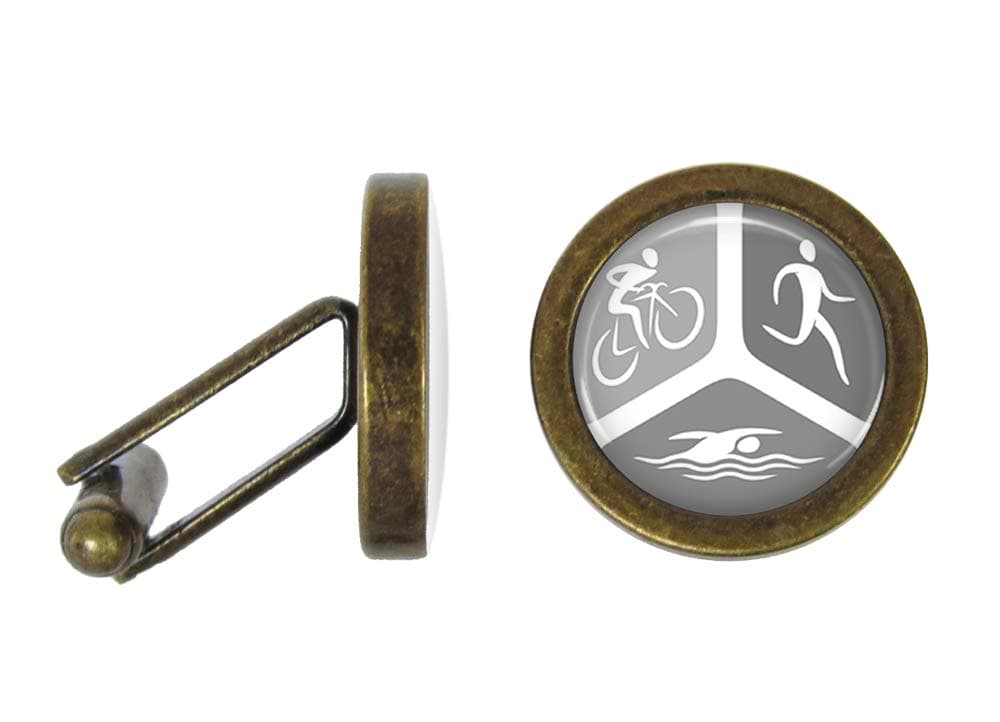 Triathlon Cufflinks Triathlete Cuff Links (Angled Edition)